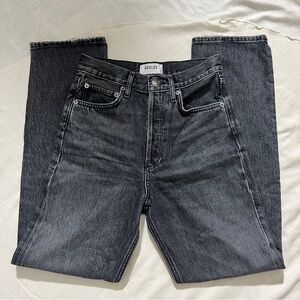 AGOLDE Black High-Rise Straight Jeans